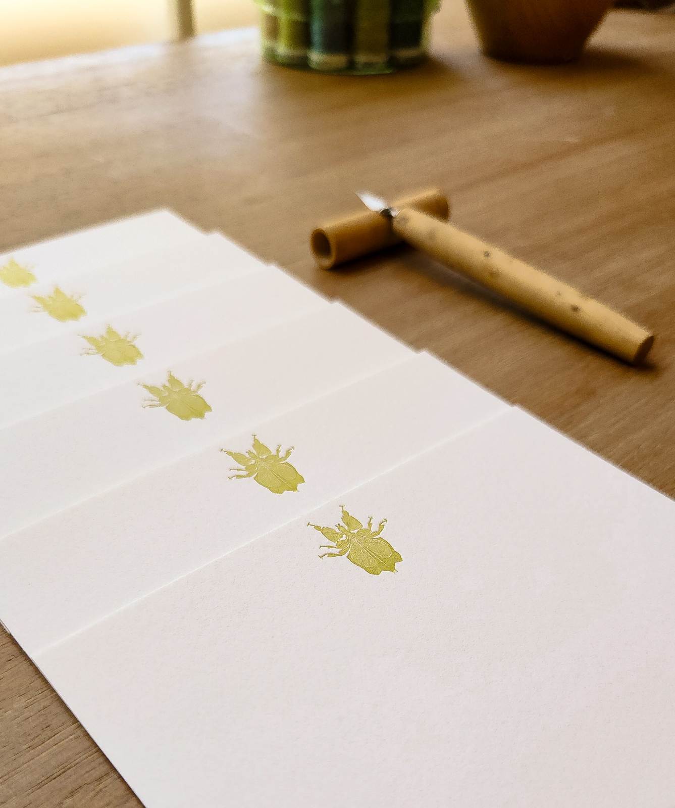 Leaf Bug Letterpress Notecards